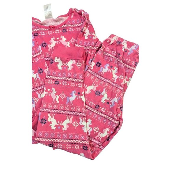 Gymboree Girls Unicorn Pajama Pink Fair Isle Print Long Sleeve size 8 cotton - Picture 2 of 5